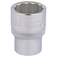 Draper Elora Bi-Hexagon Socket, 1/2" Sq. Dr., 22mm 24674