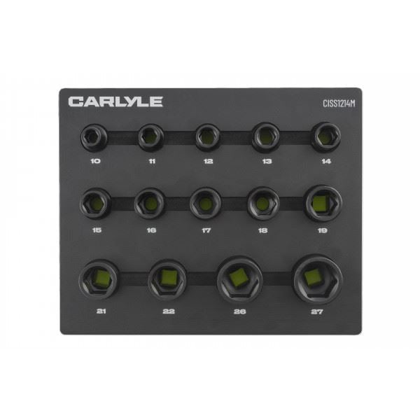 Carlyle Tools 14Pc 1/2Dr 6Pt Impact Socket 10-27mm