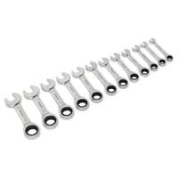 Sealey Stubby Ratchet Combination Spanner Set 12pc Metric S0633