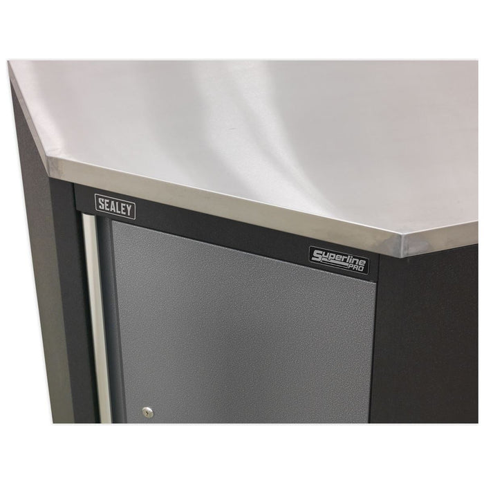 Sealey Stainless Steel Worktop for Modular Corner Cabinet 865mm APMS60SS Sealey - Town Tools 