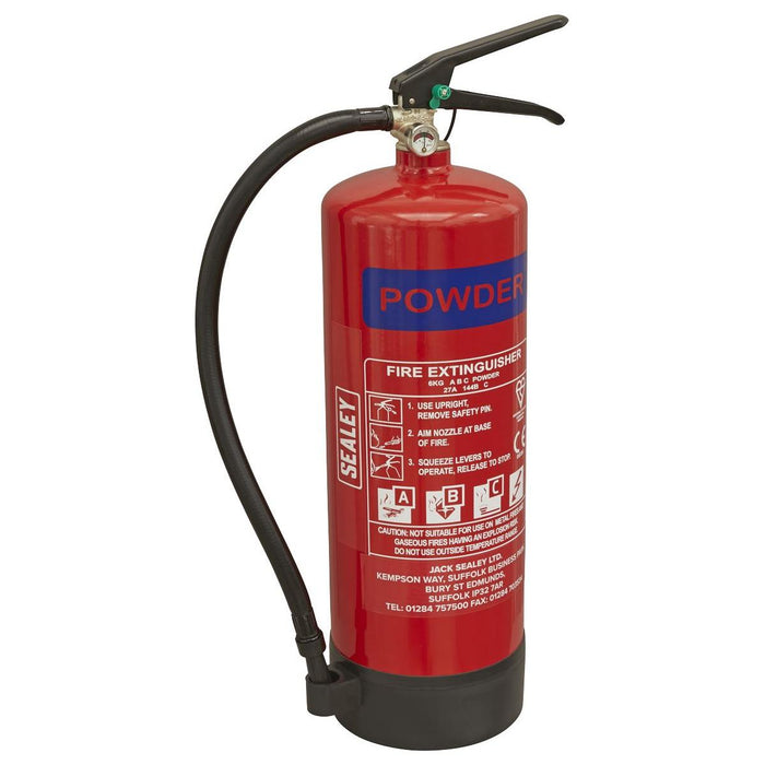 Sealey Fire Extinguisher 6kg Dry Powder SDPE06 Sealey - Town Tools 