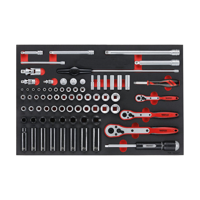 Teng Tools 1/4", 3/8" & 1/2" Socket Set FOAM4X4 76 Pieces Teng Tools - Town Tools 