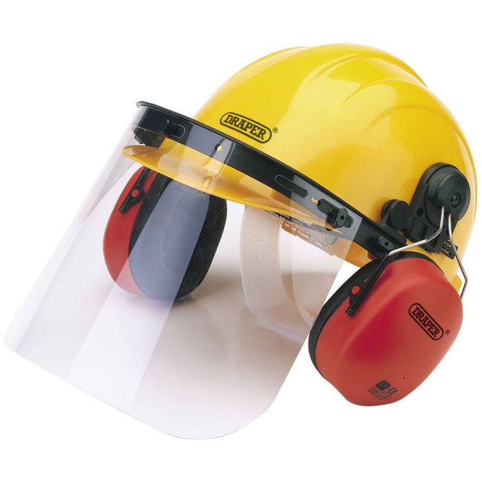 Draper Safety Helmet with Ear Muffs and Visor 69933 Draper - Town Tools 