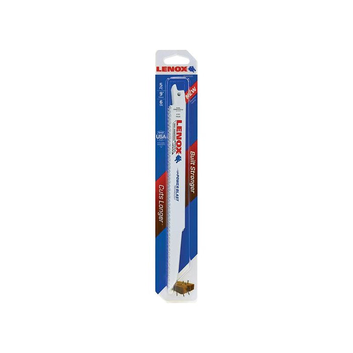 Lenox 20582-956R Wood Cutting Reciprocating Saw Blade 230mm 6 TPI (Pack 5) LENOX - Town Tools
