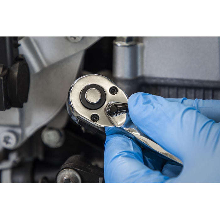 Sealey Premier Premier Offset Ratchet Wrench with Flip Reverse 1/4"Sq Drive Sealey Premier - Town Tools 