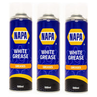 3x NAPA High Performance White Lithuim Grease 500ml Lubrication Spray Aerosol