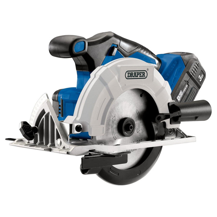 Draper D20 20V Brushless Circular Saw, 1 x 3.0Ah Battery, 1 x Fast Charger 00594 Draper - Town Tools 