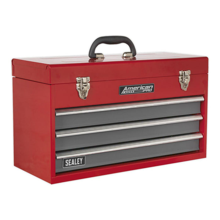 Sealey Tool Chest 3 Drawer Portable with Ball-Bearing Slides Red/Grey AP9243BB Sealey - Town Tools 