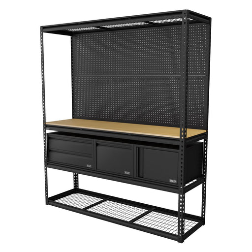 Sealey Heavy-Duty Modular Workbench & Racking Kit with 3 Storage Units Sealey - Town Tools 