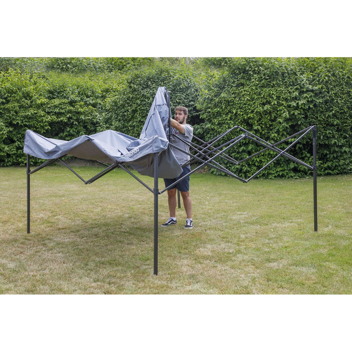 Dellonda 2x2m Pop-Up Gazebo Heavy Duty  Carry Bag Rope Stakes & Weight Grey