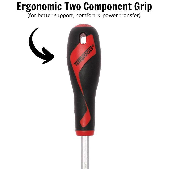 Teng Tools Flat Screwdriver 1.2 x 8.0 x 150mm XL Hex Shaft Teng Tools - Town Tools 