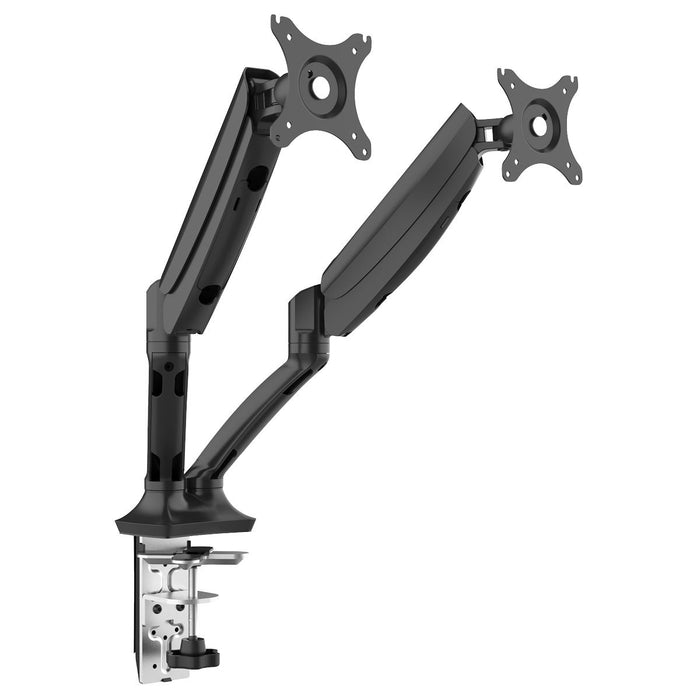 Dellonda Adjustbale Double Monitor Arm with 360 Rotation - Black DH25