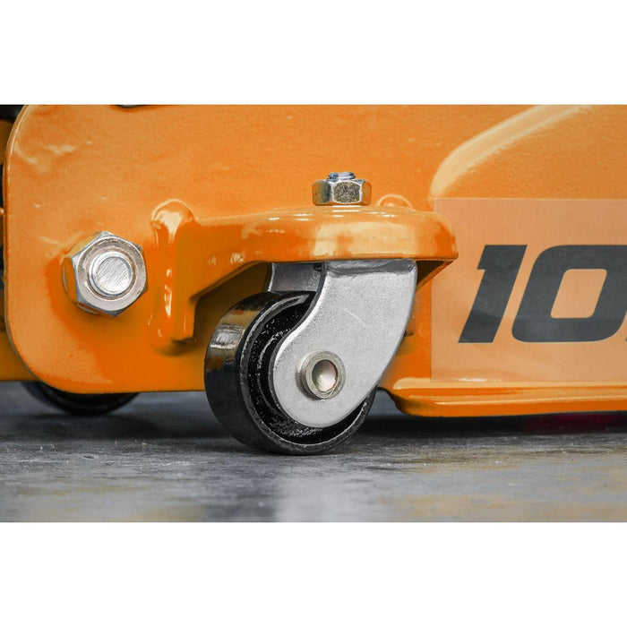 Sealey Low Profile Short Chassis Trolley Jack 2 Tonne - Orange 1020LEO Sealey - Town Tools 