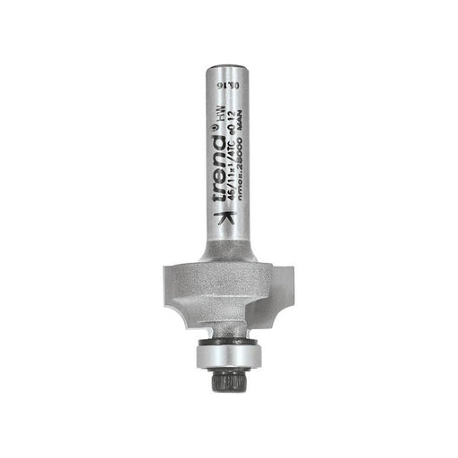 Trend 46/11 x 1/4 TCT Bearing Guided Ovolo & Round Over 3.2mm Radius Trend - Town Tools