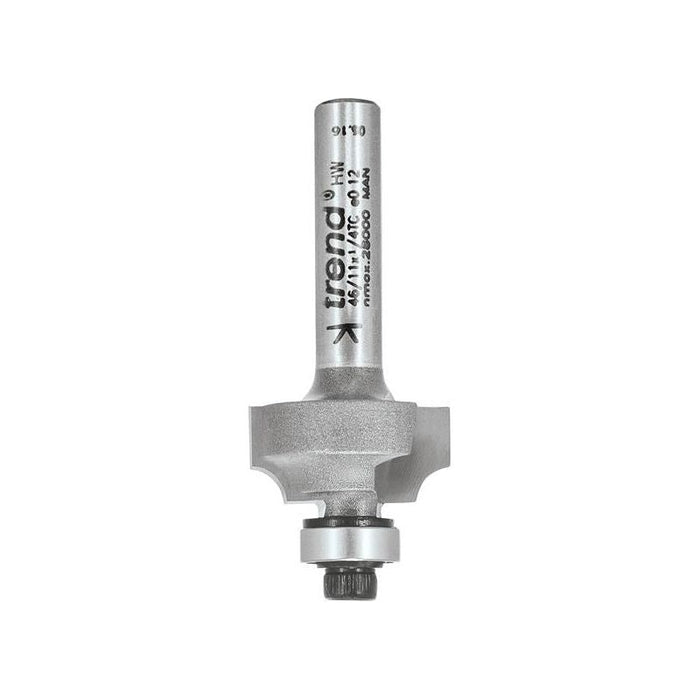 Trend 46/11 x 1/4 TCT Bearing Guided Ovolo & Round Over 3.2mm Radius Trend - Town Tools