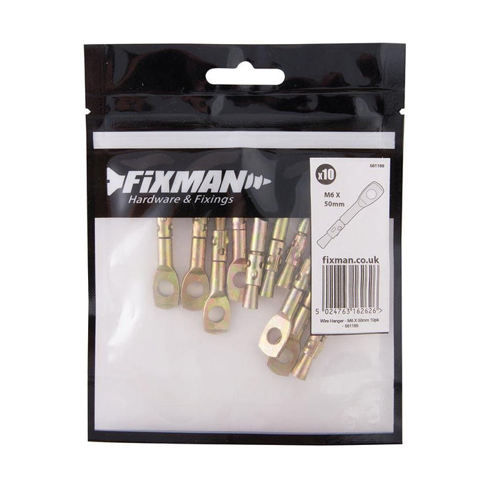 Fixman Wire Hangers 10pk 6 x 50mm Fixman - Town Tools 