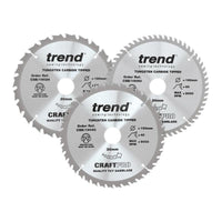 Trend CraftPro Saw Blade 190 x 30mm x 24T/40T/60T (Pack 3)