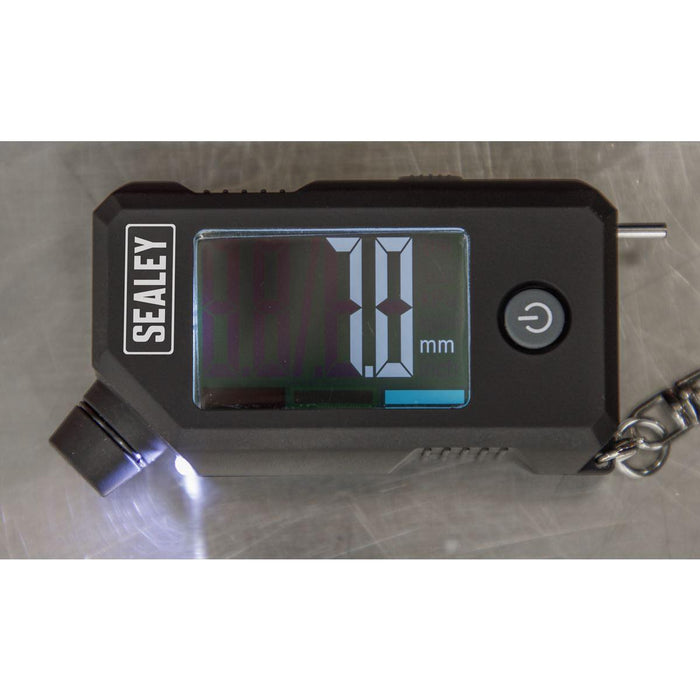 Sealey Digital Tyre Pressure & Tread Depth Gauge with LED TSTPG12 Sealey - Town Tools 