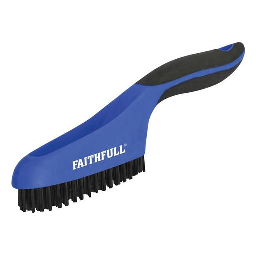 Faithfull Scratch Brush Soft Grip 4 x 16 Row Plastic Faithfull - Town Tools