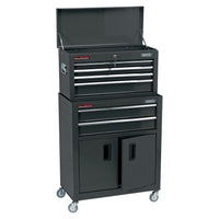 Draper Combined Roller Cabinet and Tool Chest, 6 Drawer, 24", Black 19572
