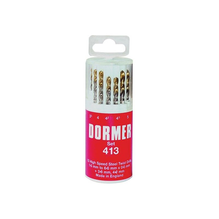 Dormer A094 No.419 HSS TiN Coated Drill Set of 19 1.00mm-10.00mm x 0.5mm Dormer - Town Tools