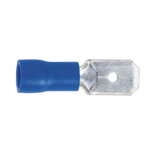 Sealey Push-On Terminal 6.3mm Male Blue Pack of 100 BT21 Sealey - Town Tools 