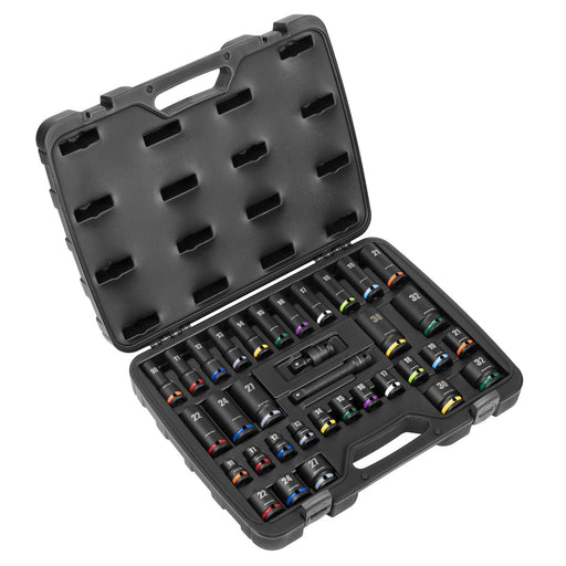 Sealey Premier Premier Impact Socket Set 1/2"Sq Drive 34pc AK5635M Sealey Premier - Town Tools 