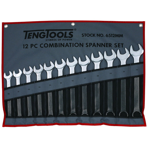 Teng Tools Combination Spanner Set 20-32 mm Tool Roll 12 Pieces Teng Tools - Town Tools 