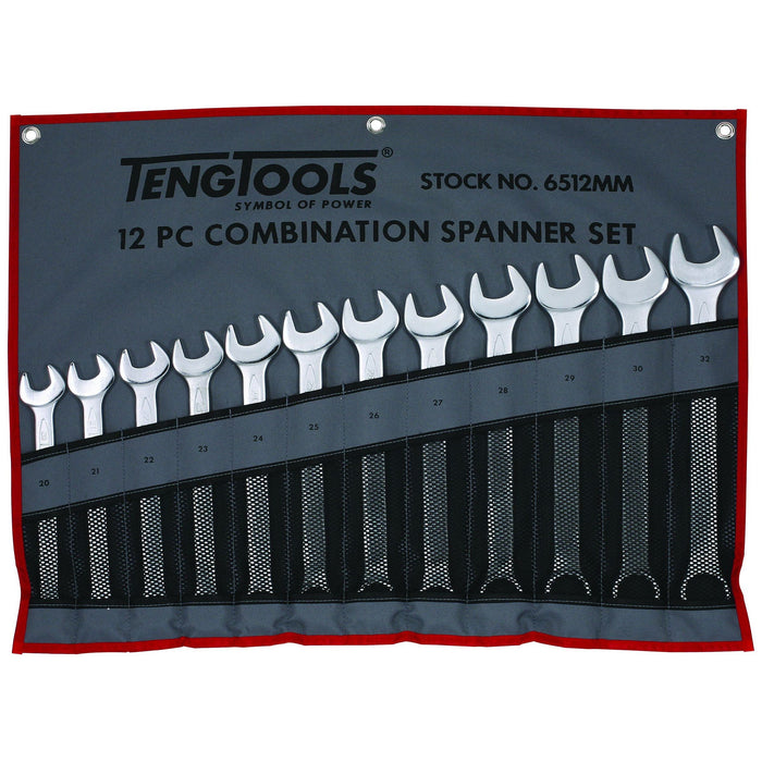 Teng Tools Combination Spanner Set 20-32 mm Tool Roll 12 Pieces Teng Tools - Town Tools 