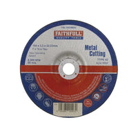 Faithfull Depressed Centre Metal Cutting Disc 180 x 3.2 x 22.23mm