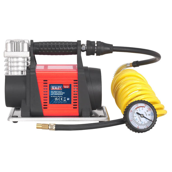 Sealey Tyre Inflator/Mini Air Compressor 12V Heavy-Duty MAC05 Sealey - Town Tools 