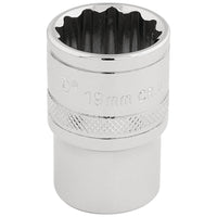 Draper HI-TORQ 12 Point Socket, 1/2" Sq. Dr., 19mm 33231