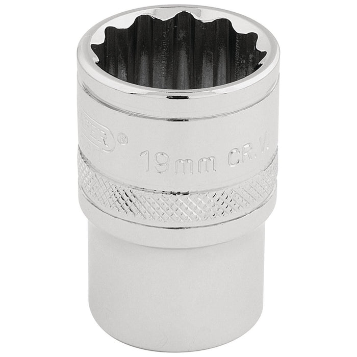 Draper HI-TORQ 12 Point Socket, 1/2" Sq. Dr., 19mm 33231 Draper - Town Tools 