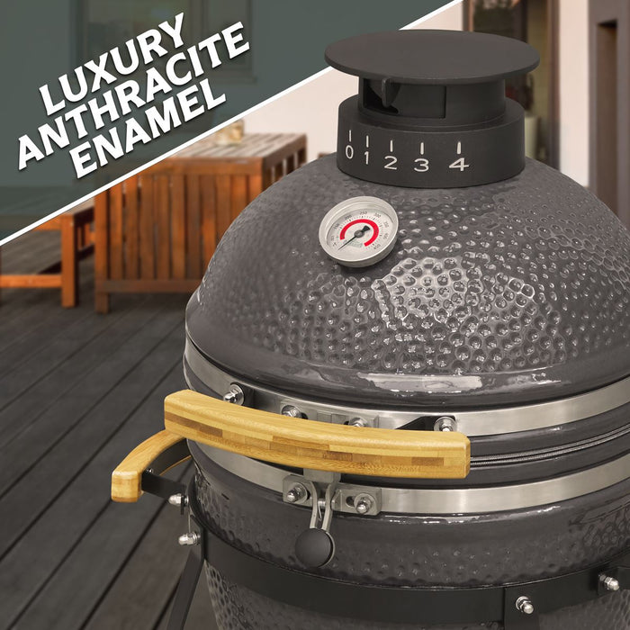 Dellonda Deluxe 16"(40cm) Ceramic Kamado Style BBQ DG158