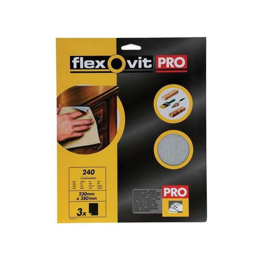 Flexovit Silicon Carbide Finishing Sanding Sheets 230 x 280mm Fine 240G (3) Flexovit - Town Tools
