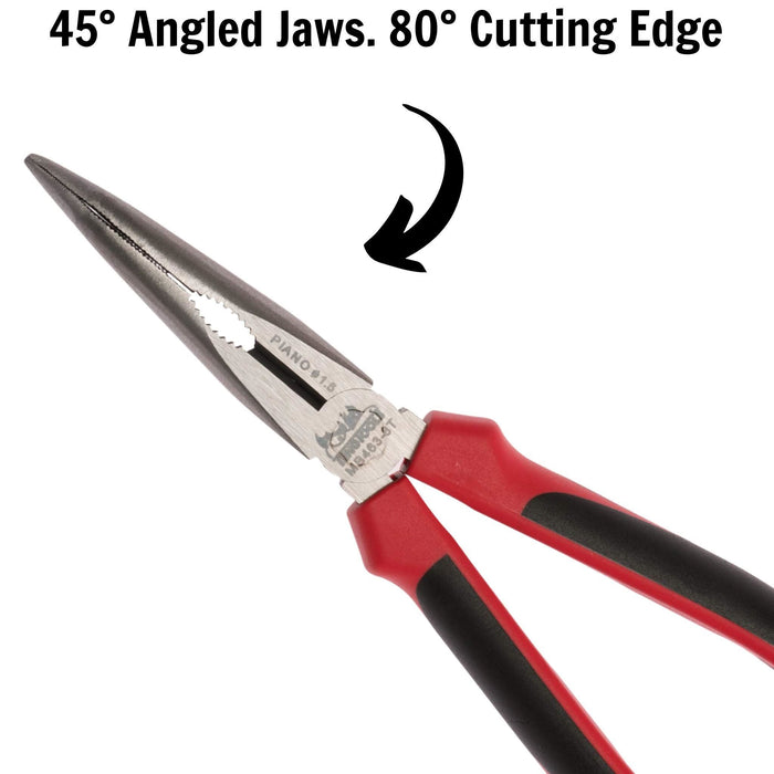 Teng Tools Bent Long Nose Plier TPR Grip 210mm Teng Tools - Town Tools 
