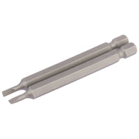 Draper Plain Slot Insert Bit, 3mm, 1/4" Hex, 75mm Long (Pack of 2) 64292