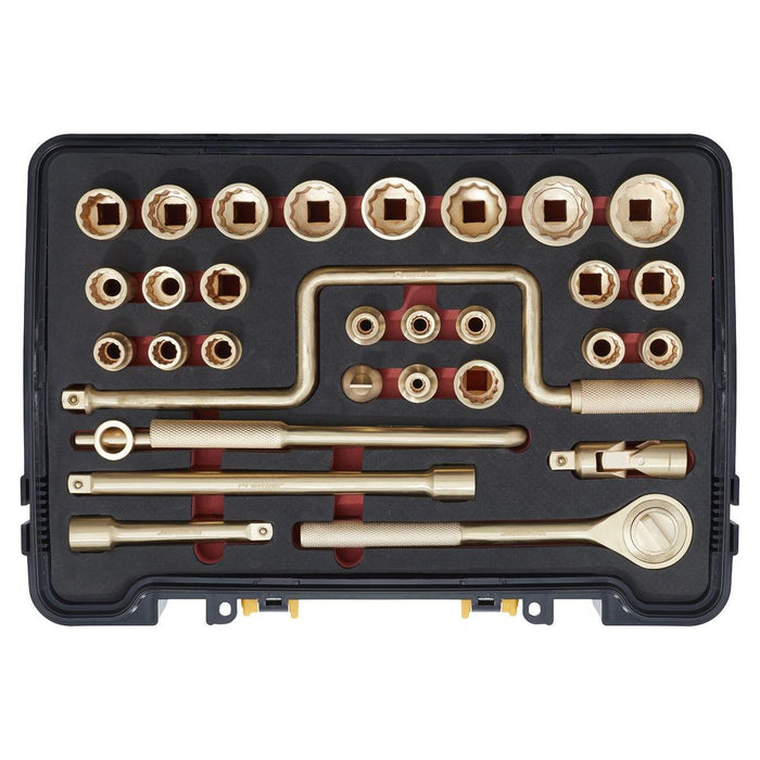 Sealey Premier Premier Non-Sparking Socket Set 1/2"Sq Drive 31pc NS039 Sealey Premier - Town Tools 