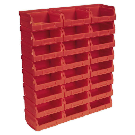 Sealey Plastic Storage Bin 105 x 85 x 55mm Red Pack of 24 TPS124R Sealey - Town Tools 