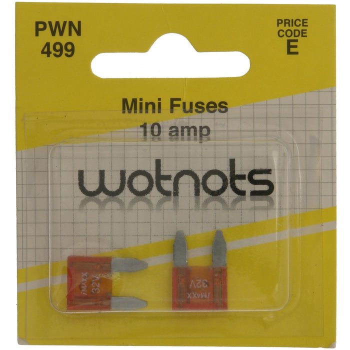 Wot-Nots Fuses for Mini Blade - 10A - Pack Of 2 Wot-Nots - Town Tools 