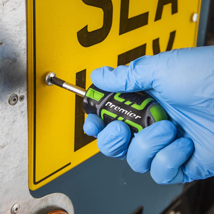 Sealey Premier Premier GripMAX Stubby Screwdriver Set 3pc - Hi-Vis Green Sealey Premier - Town Tools 