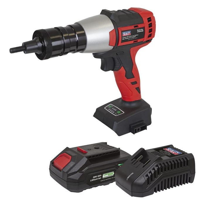 Sealey SV20 Series Brushless Cordless Nut Riveter 20V 2Ah CP20VNRKIT1 Sealey - Town Tools 