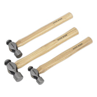 Sealey Premier Premier Ball Pein Hammer Set 3pc Hickory Shafts AK203