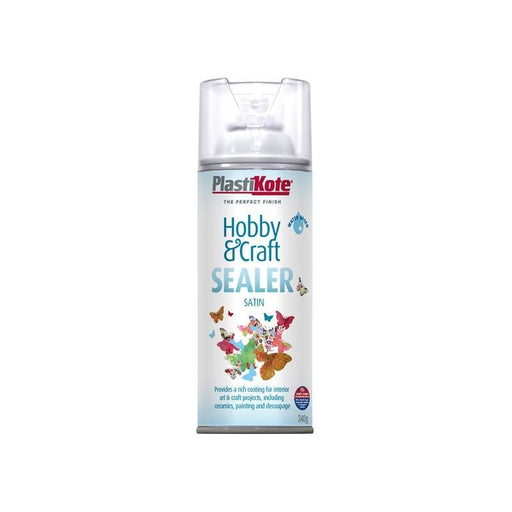 Plastikote Hobby & Craft Sealer Spray Clear Satin 400ml PlastiKote - Town Tools