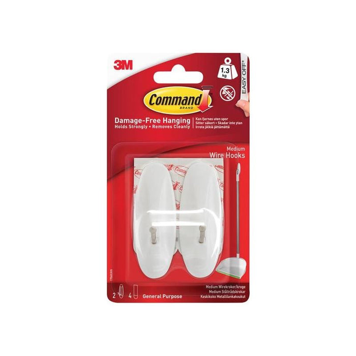 Command™ Medium Wire Hooks (Pack 2) Command™ - Town Tools