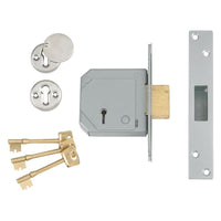 Union 3G114E 5 Lever Mortice Deadlock C-Series 67mm 2.5in Satin Chrome