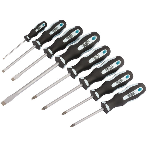 Draper Heavy Duty Soft Grip Screwdriver Set (8 Piece) 63589 Draper - Town Tools 