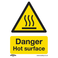 Sealey Warning Safety Sign Danger Hot Surface Rigid Plastic SS42P1