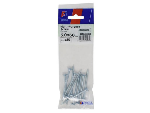 ForgeFix Multi-Purpose Pozi Screw CSK ST ZP 5.0 x 60mm ForgePack 10 ForgeFix - Town Tools
