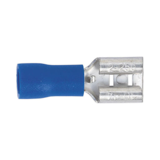 Sealey Push-On Terminal 6.3mm Female Blue Pack of 100 BT20 Sealey - Town Tools 